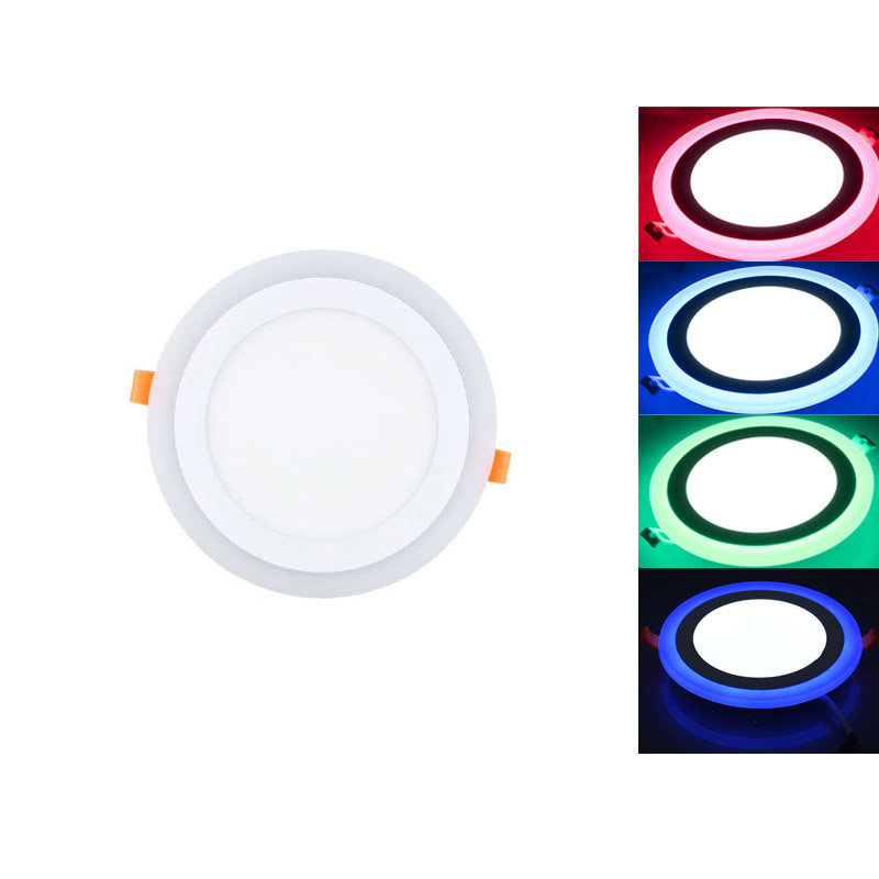 Новейший круглый встраиваемый двухцветный светодиодный светильник 3 + 3 Вт