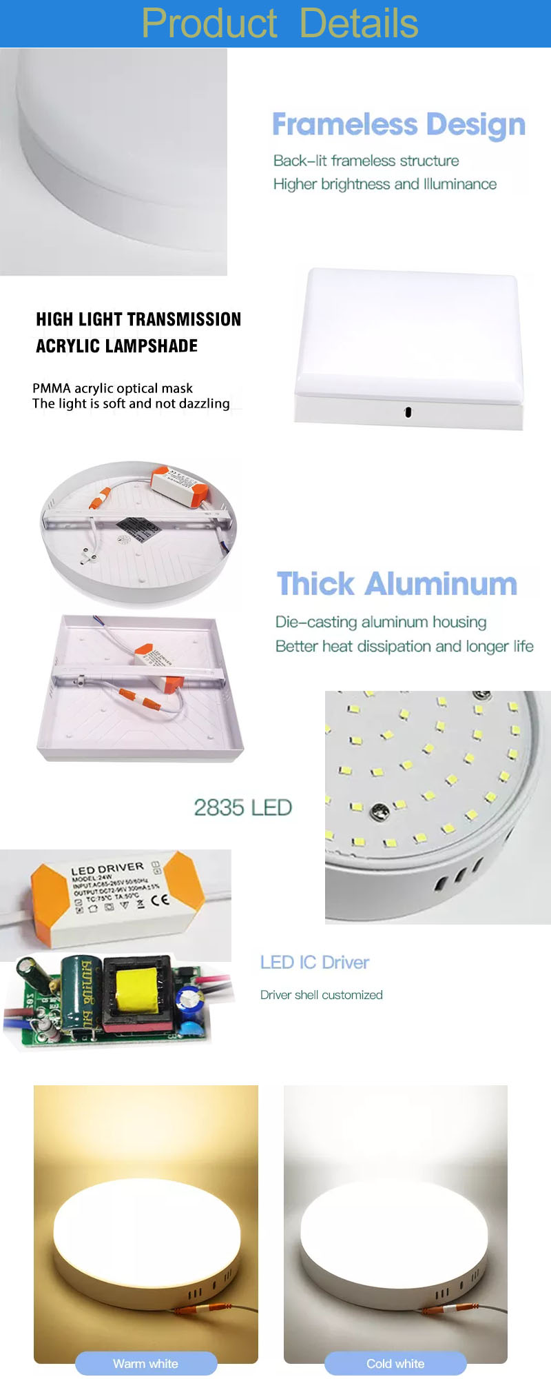 бескаркасный светодиодный светильник