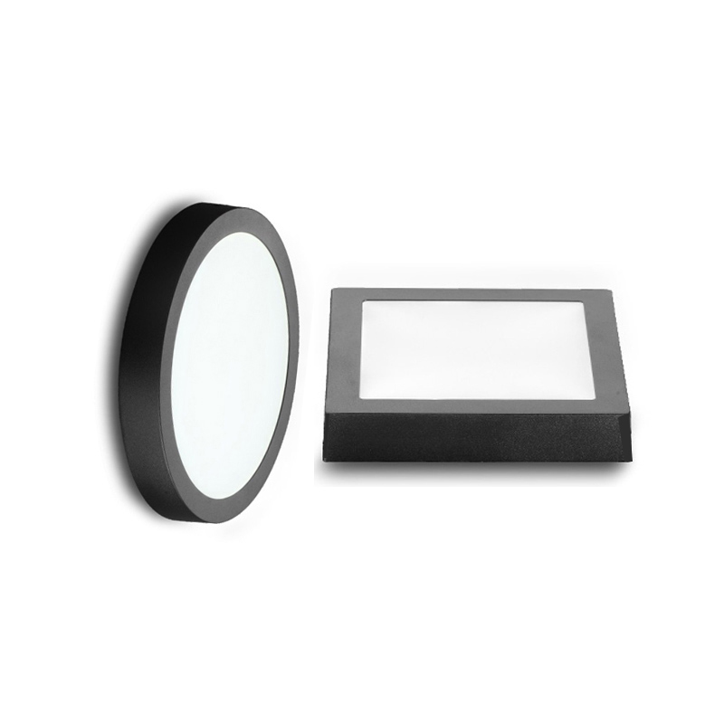 Высококачественный потолочный светильник черного цвета с круглой светодиодной панелью